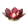 Theelichthouder lotus - bordeauxrood - ⌀10x4 cm