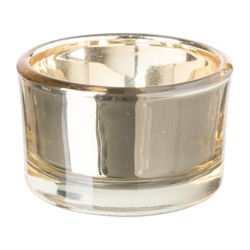 Waxinelichthouder laag - goudkleurig - ⌀5x3,2 cm