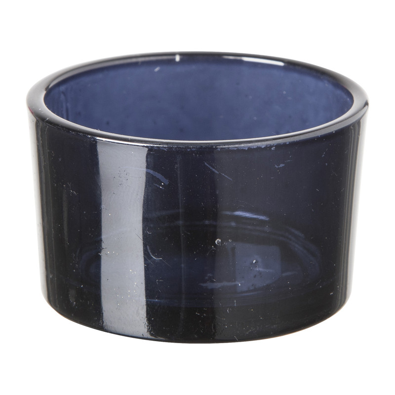 Theelichthouder laag - donkerblauw - ⌀5x3,2 cm
