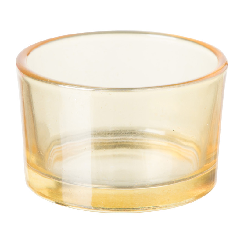 Theelichthouder laag - geel - ⌀5x3,2 cm