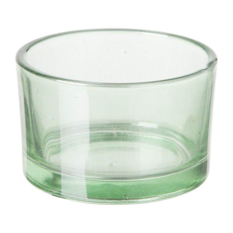 Theelichthouder laag - groen - ⌀5x3,2 cm