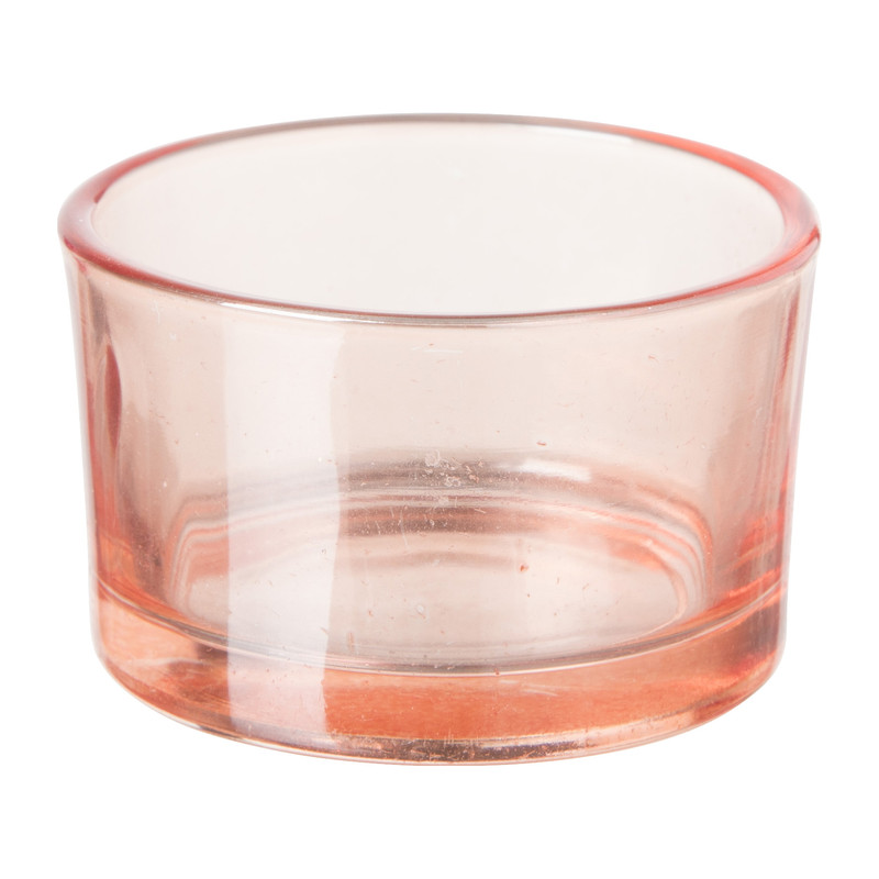 Theelichthouder laag - roze - ⌀5x3,2 cm