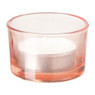 Theelichthouder laag - roze - ⌀5x3,2 cm