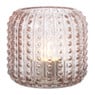 Waxinelichthouder dots - roze - ø10x9.5 cm