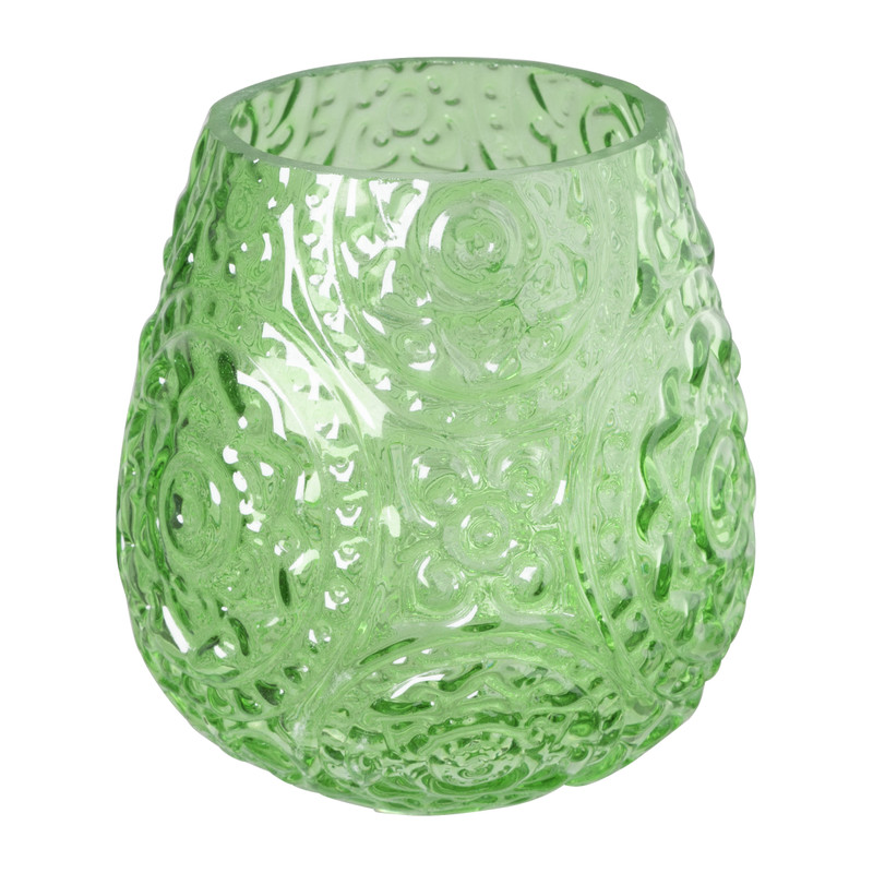 Waxinelichthouder bohemian - groen - ø11x12 cm