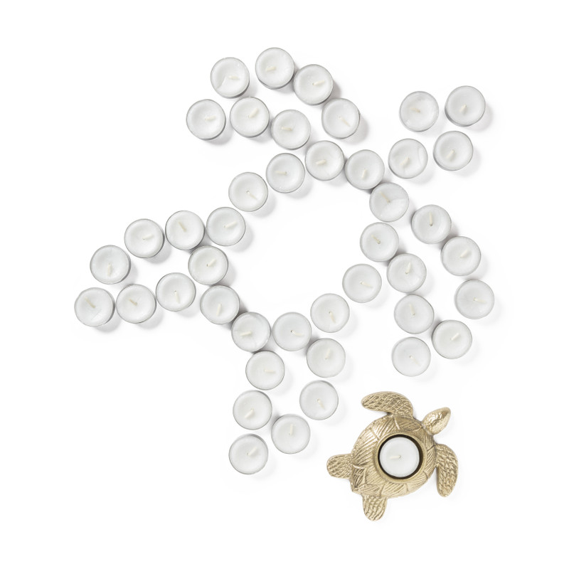 Waxinelichthouder schildpad - goud - 13x13x2 cm