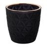 Theelichthouder velvet driehoek - zwart - ø7x7.5 cm