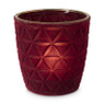 Theelichthouder velvet driehoek - rood - ø7x7.5 cm