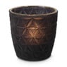 Theelichthouder velvet driehoek - zwart - ø8.5x9 cm