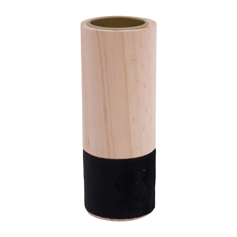 Theelichthouder hout/zwart - groot - Ø5.5x15 cm 