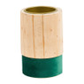 Theelichthouder hout/groen - klein - Ø5.5x9 cm 