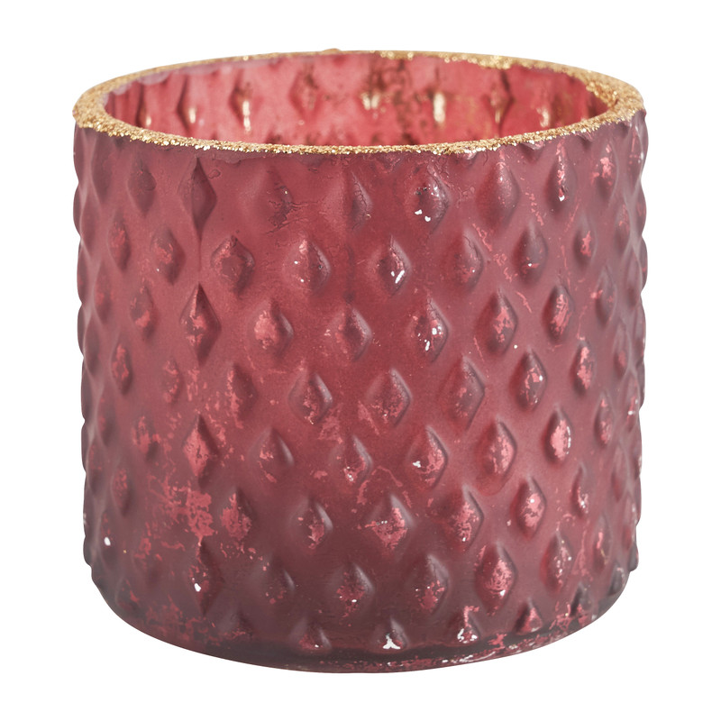 Theelichthouder - rood - 7 cm