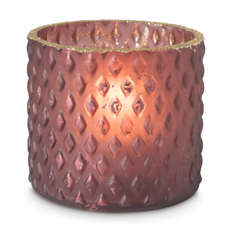 Theelichthouder - rood - 7 cm