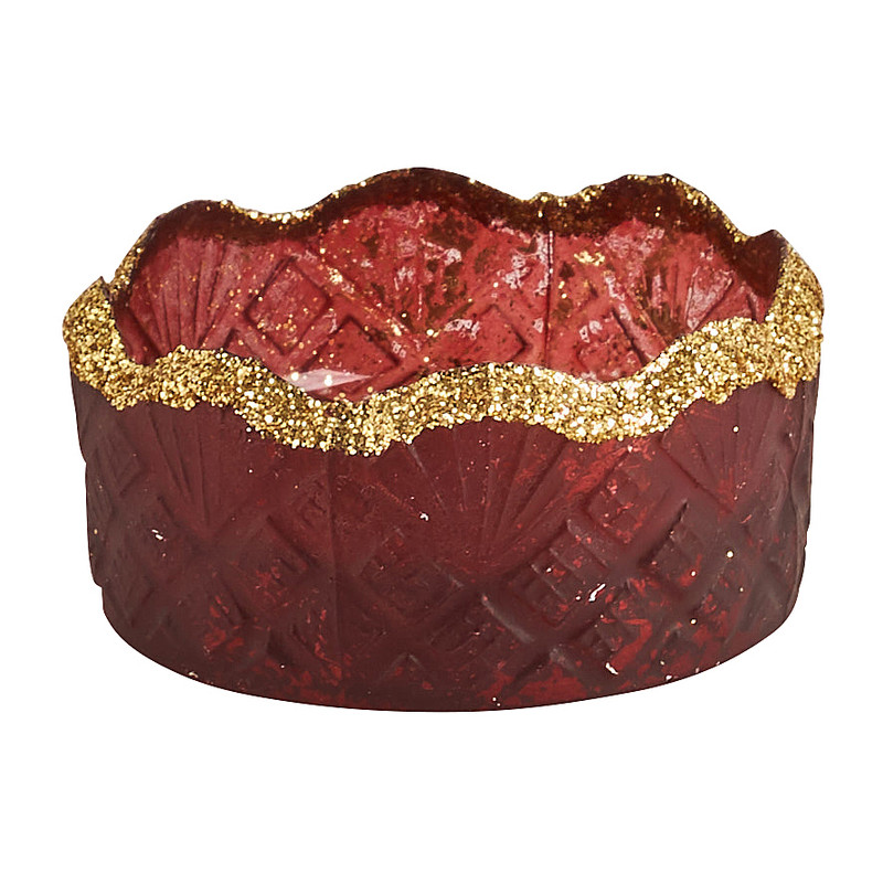 Theelichthouder - rood - 2 cm