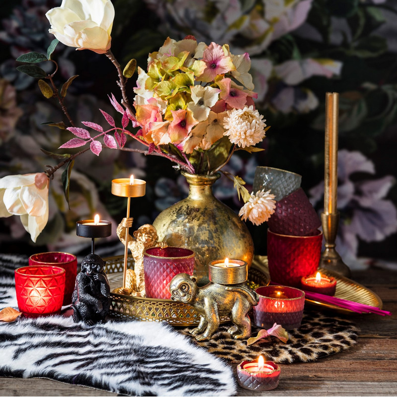 Theelichthouder - rood - 2 cm