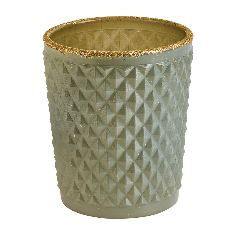 Theelichthouder - grijs - 9 cm