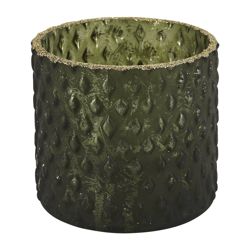 Theelichthouder - groen -  7 cm