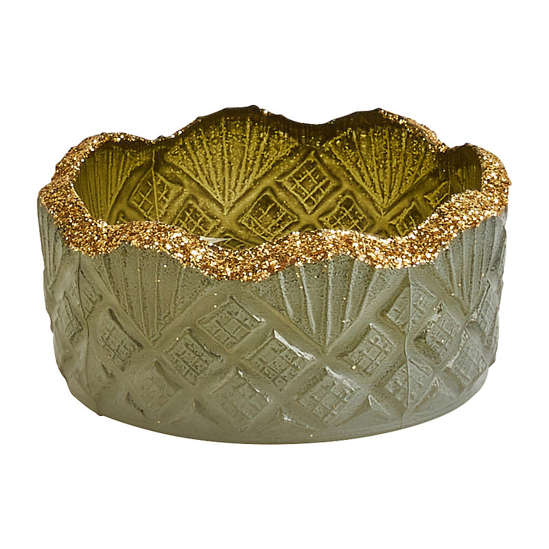 Theelichthouder - groen - 2 cm