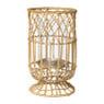 Theelichthouder bamboe - rotan - ø16x28 cm