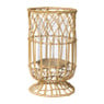 Theelichthouder bamboe - rotan - ø16x28 cm