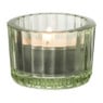 Theelichthouder ribbel - groen - ø5x3.7 cm