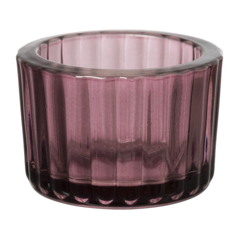 Theelichthouder ribbel - lila - ø5x3.7 cm