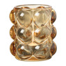 Theelichthouder bubbels - amber - ø8.5x9 cm 