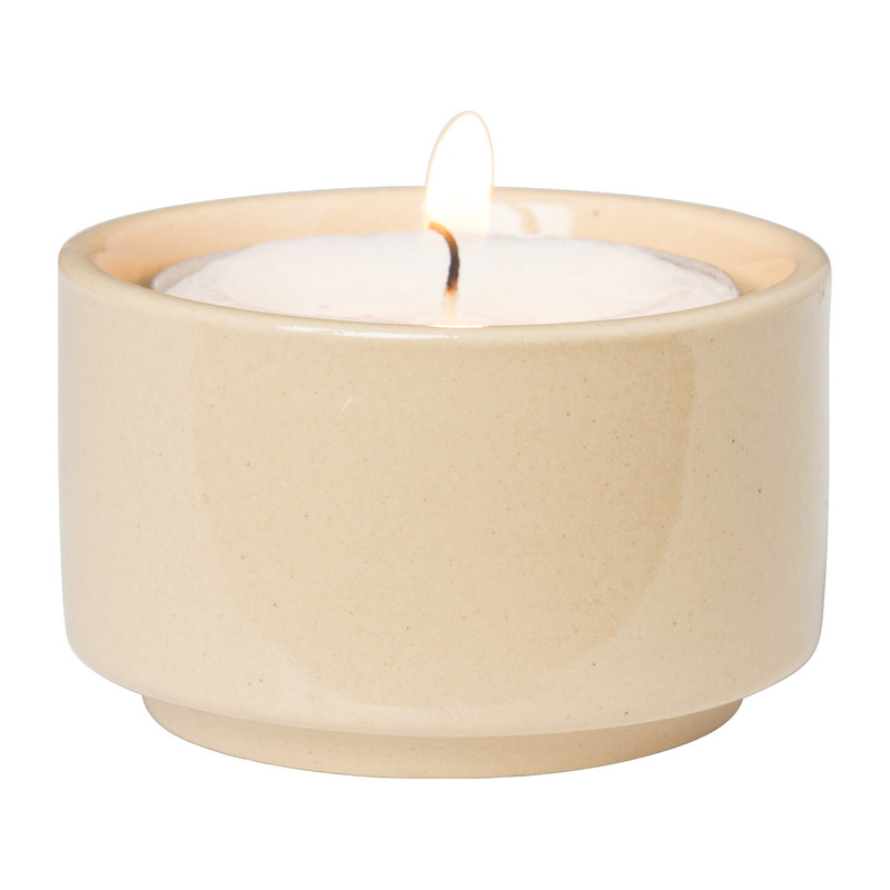 Theelichthouder mini - beige - ø5x3 cm