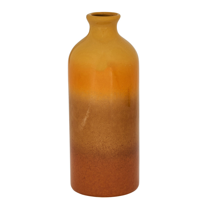 Vaas - bruin/geel - 19 cm