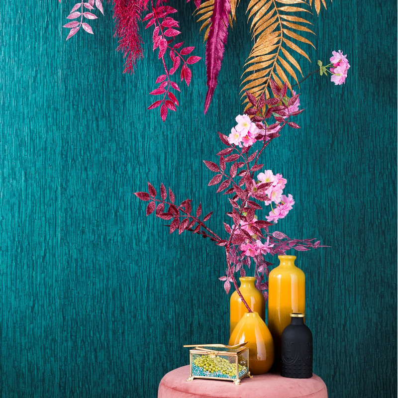 Vaas - bruin/geel - 23.5 cm