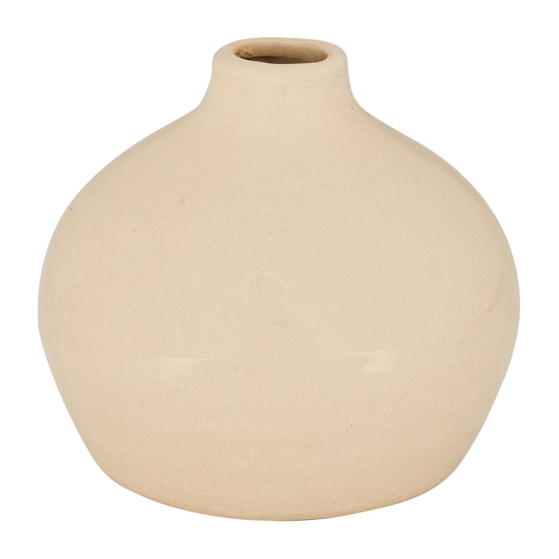 Keramische vaas - beige - Ø11.5 cm