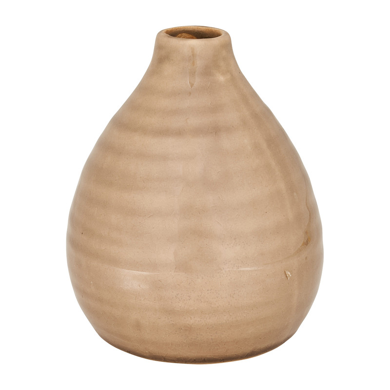 Keramische vaas - taupe - Ø11 cm 