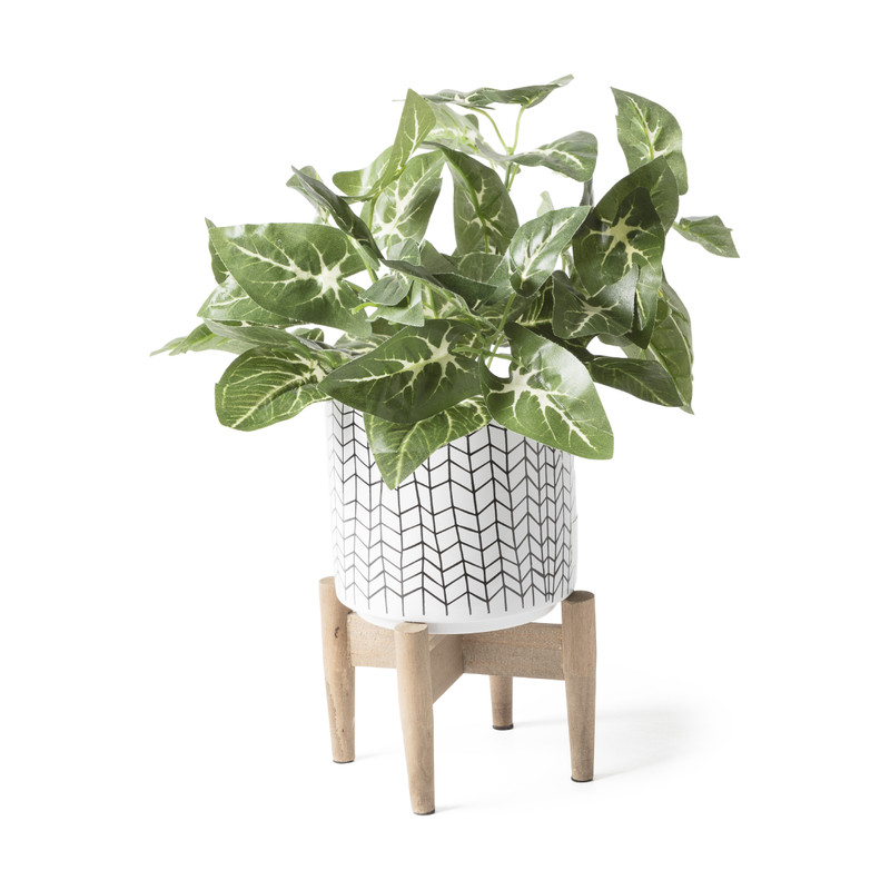 Plantenbak op pootjes - hokjes - ø15.5x21 cm