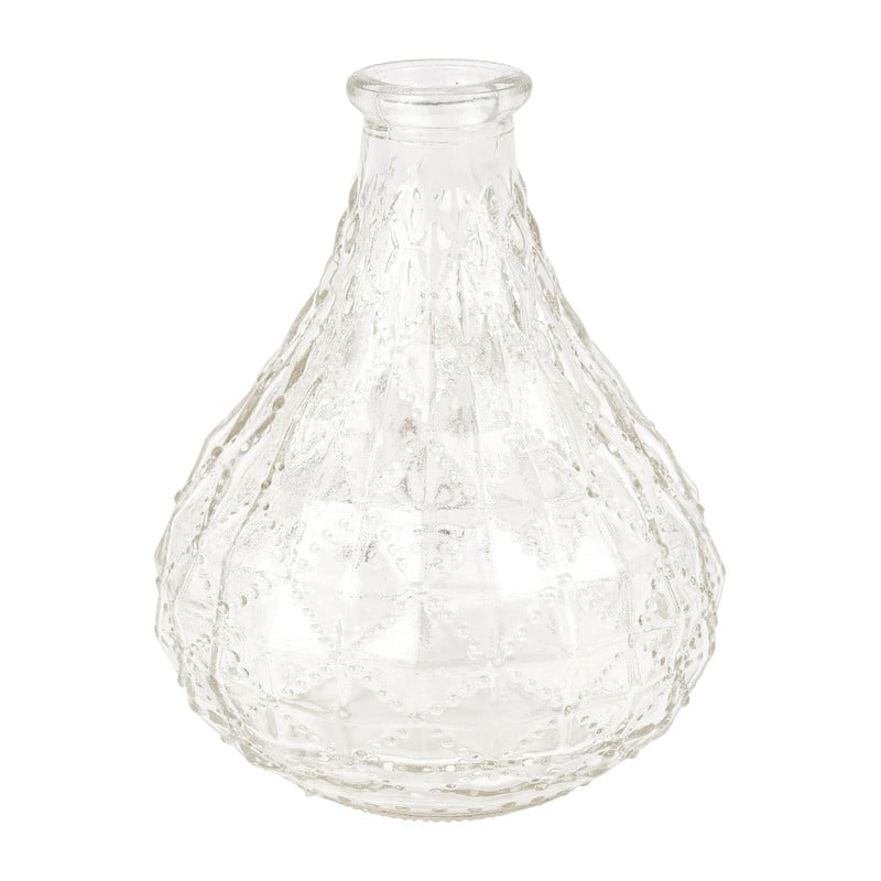 Vaasje ruit mini - helder - 10x10x13 cm