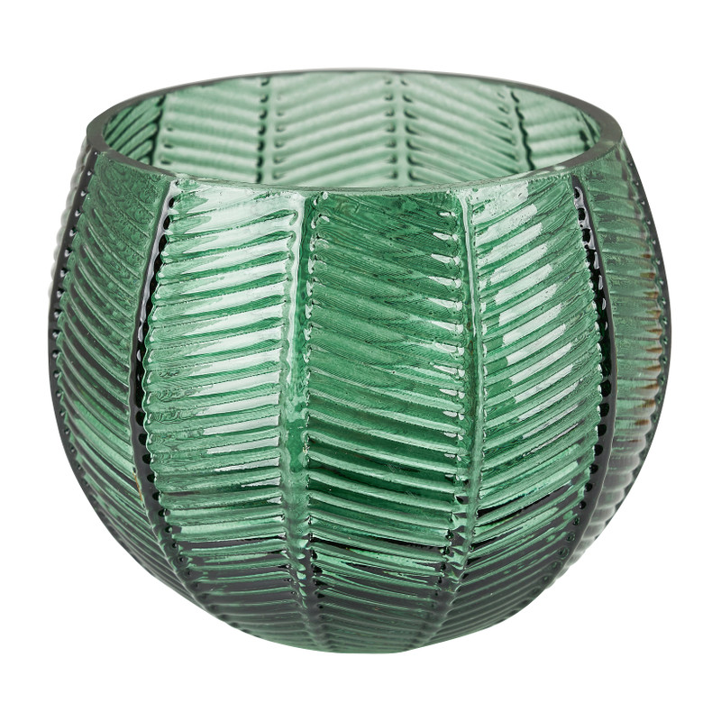 Vaas ribbel bol - groen - 8 cm 