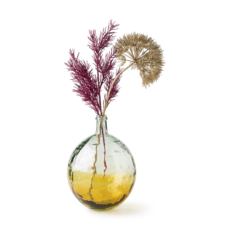 Flesvaas recycle bol - oranje - ø20x27 cm