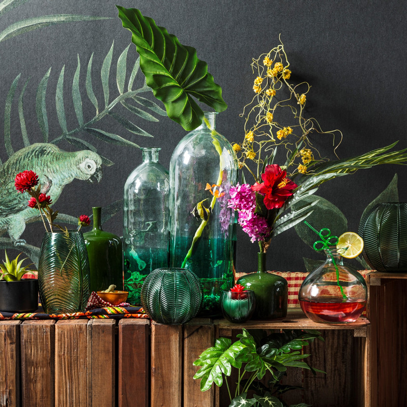 Flesvaas recycle - groen - 40 cm