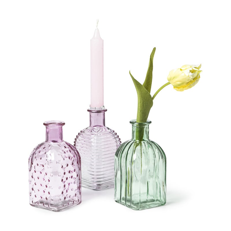 Vaasjes gekleurd - diverse varianten -  ⌀6x14 cm 