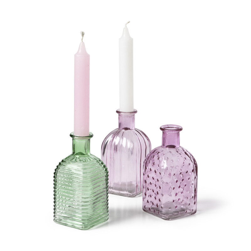 Vaasjes gekleurd - diverse varianten -  ⌀6x14 cm 