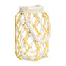 Vaas met touw - geel - 16x16x25 cm