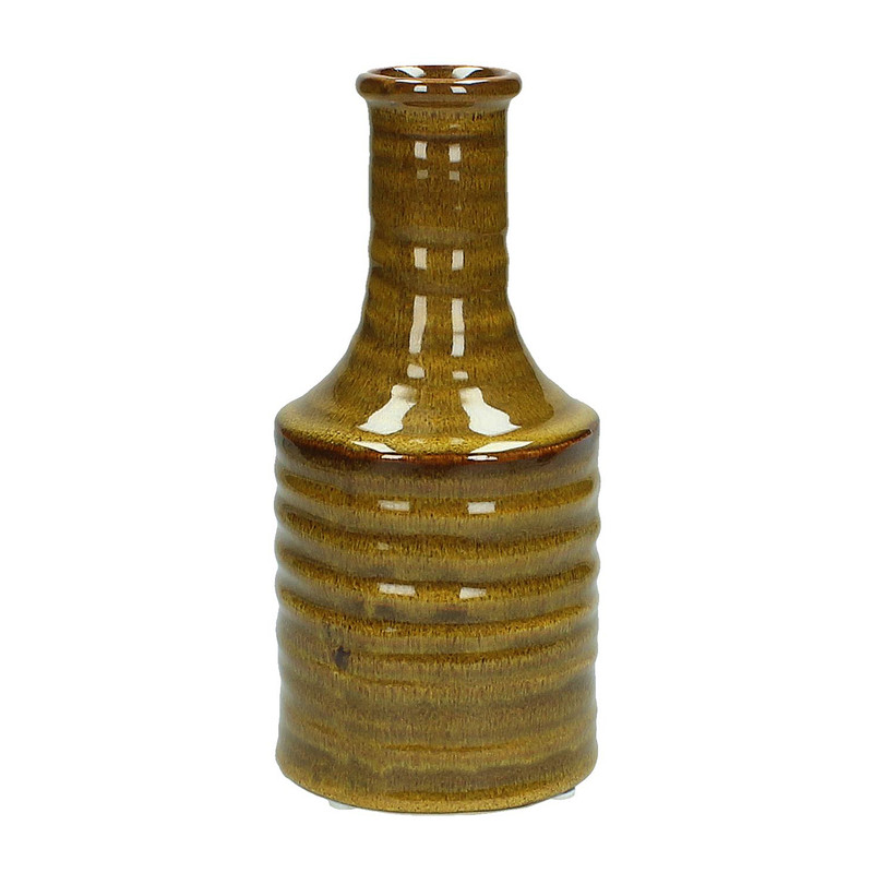 Vaas stoneware- bruin - 21 cm