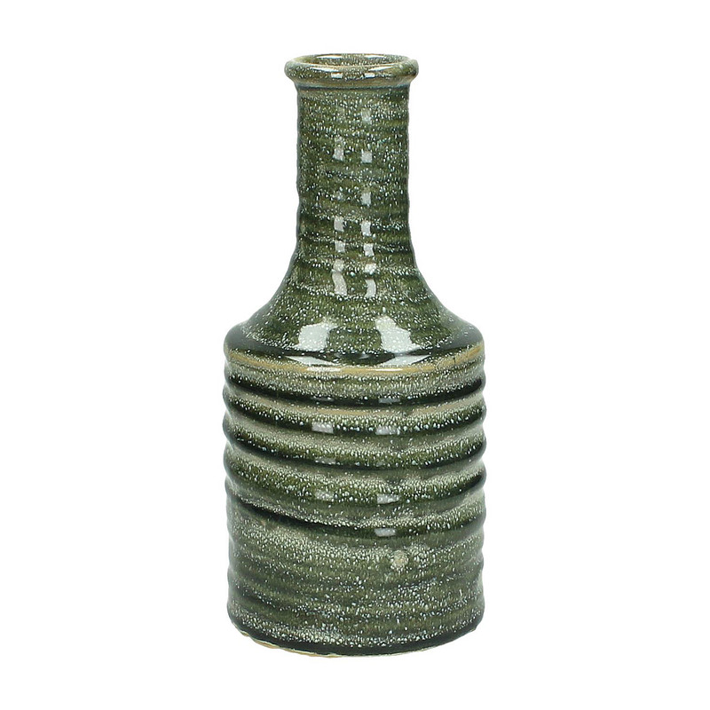 Vaas stoneware - grijs - 21 cm