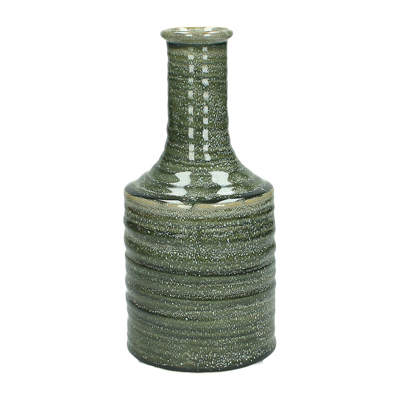 Vaas stoneware - grijs - 25,5 cm 