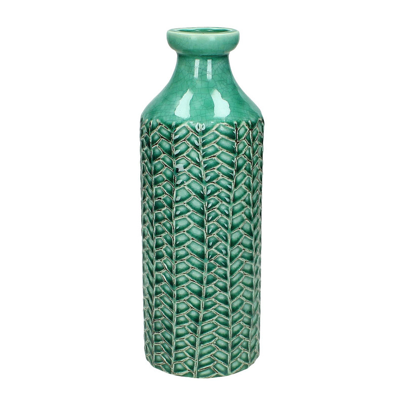 Vaas stoneware - petrol - 23,5 cm