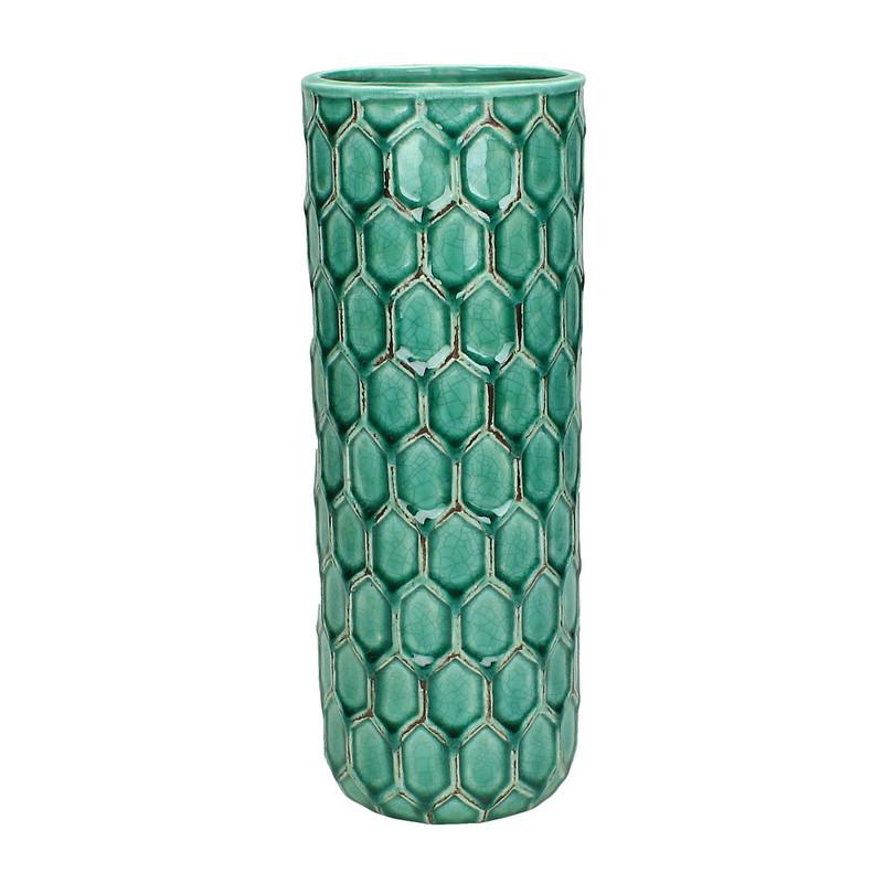 Vaas stoneware - petrol - 26 cm