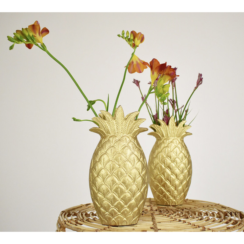 Vaas ananas - goud - 25 cm