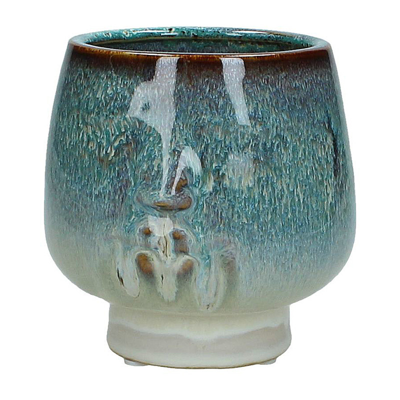 Plantenpot - blauw - 12x11,5 cm