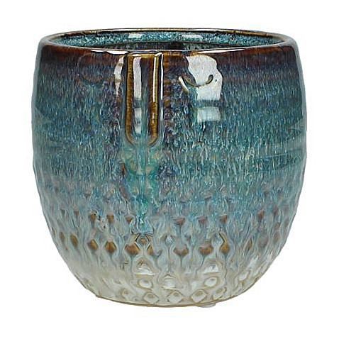 Plantenpot keramiek - blauw - ø13.5x12.5 cm
