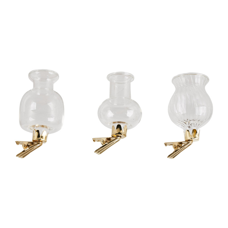 Vaasjes met clip - set van 3