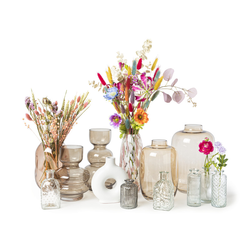 Vaas bollen - grijs - ⌀15x20 cm